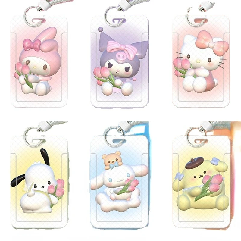 

Sanrio Anime Cute Melody Kuromi Sliding Cover Card Set Meal Card Bus Card ID Card Protective Cover Access Control Card Wholesale