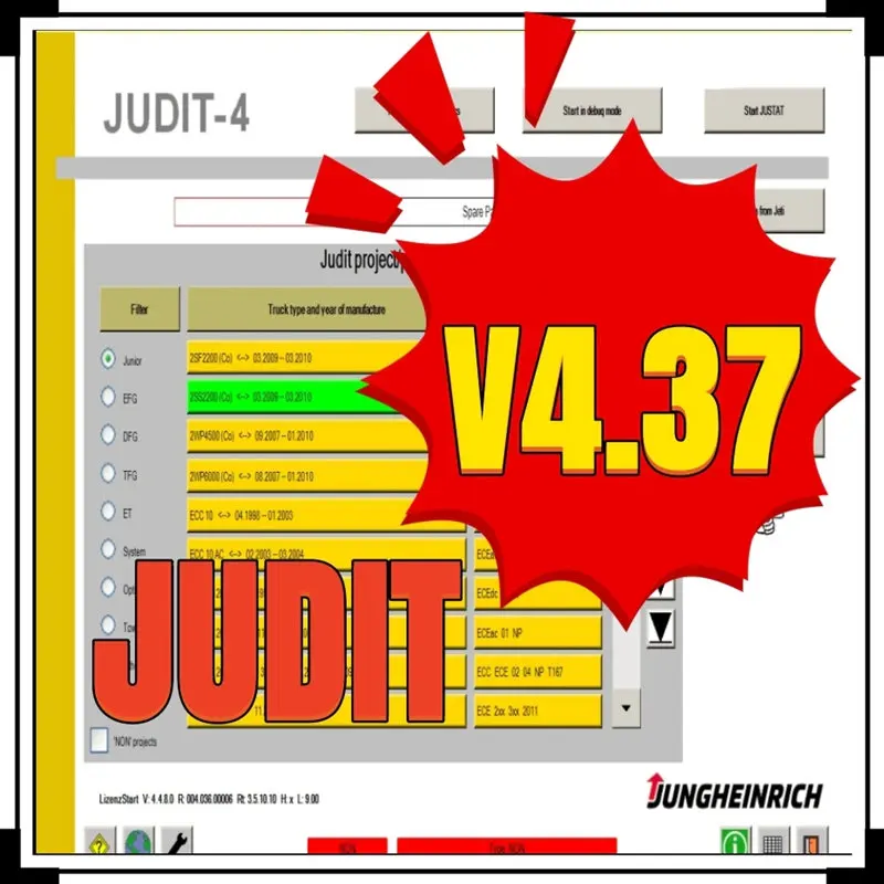 Диагностическое программное обеспечение JETI-диагностический комплект Jungheinrich Judit -4 (v4.37) Обновление до 10,2022