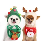 Рождественская собака бандана шляпа нагрудники-шарфы костюм мягкие милые лося головные уборы для щенка домашнее животное Чихуахуа бульдоги кошка Санта теплые аксессуары для собак
