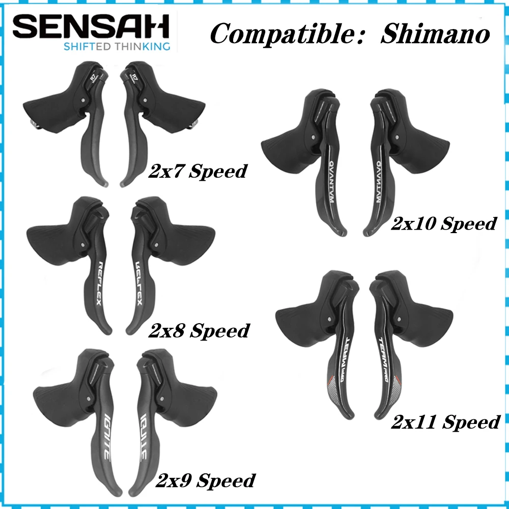 SENSAH Road Bike Shifters 2x7 2x8 2x9 2x10 Speed Brake Lever 16/18/20 Speed Bicycle Derailleur For Shimano Sora Tiagra Claris
