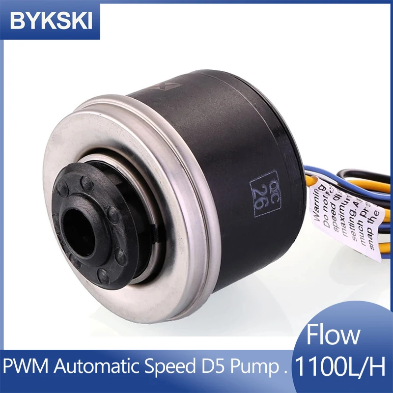 Bykski PWM Automatic Speed D5 Pump  / Max 5000RPM / Flow 1100L/H Date Feedback / TDP 23W Manual Speed Regulation 1500L/H