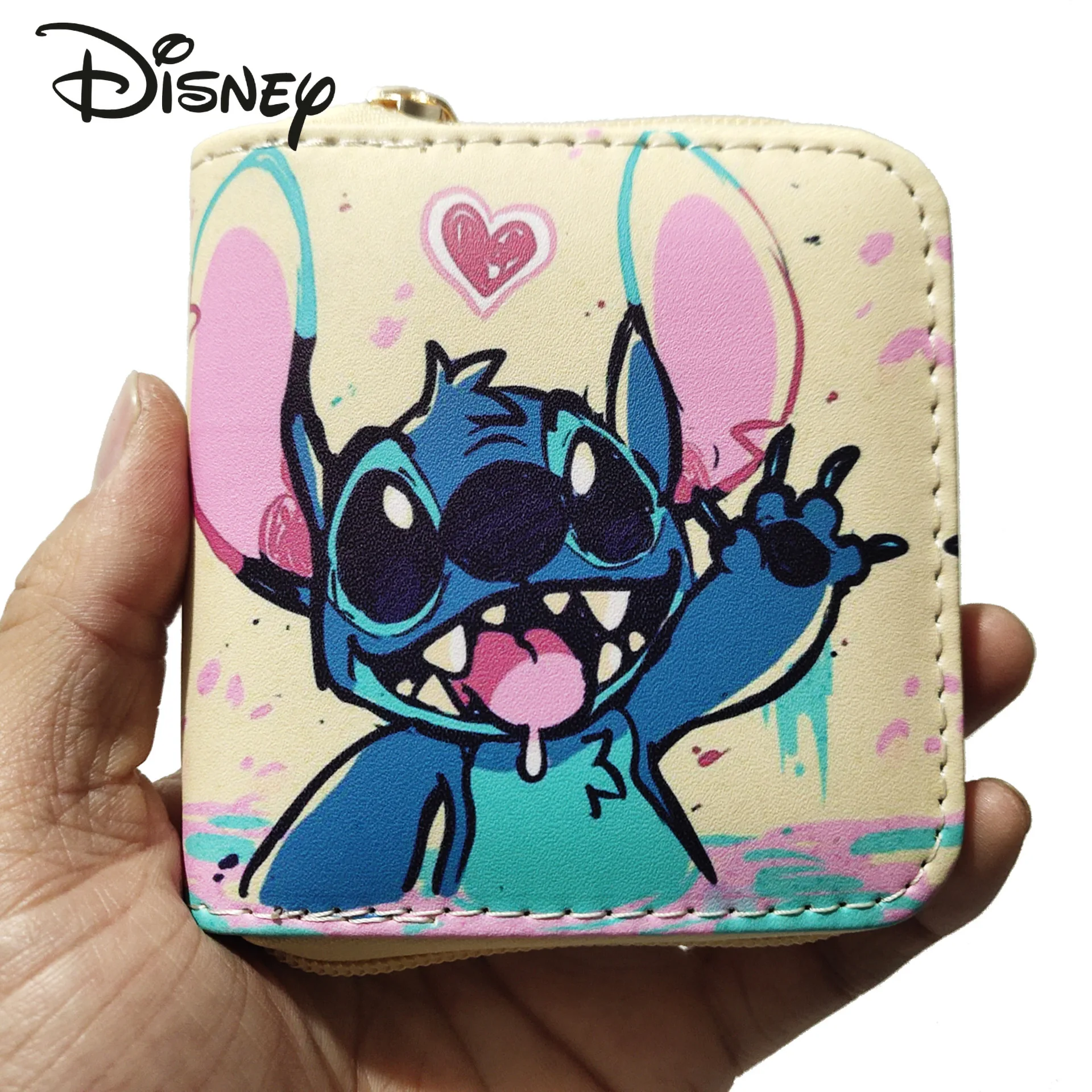 

Новый Кошелек Disney Stitch, милый женский кошелек с мультипликационным рисунком, высококачественный вместительный кошелек с несколькими отделе...