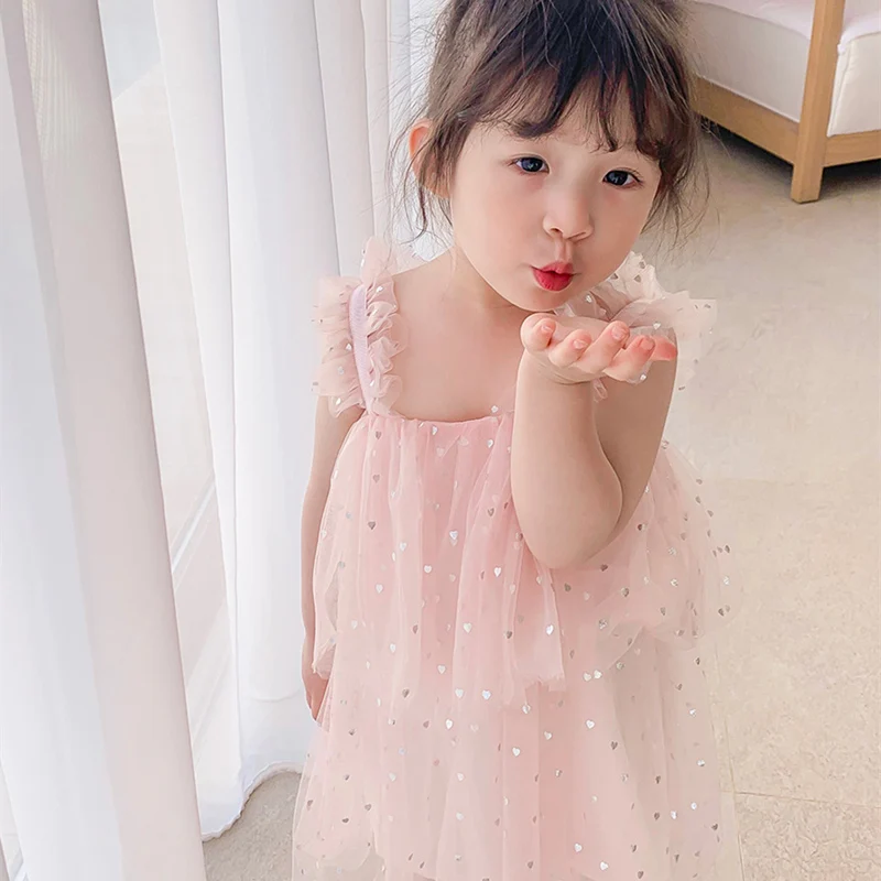 

Girl Dress Kids Skirts Spring Summer Cotton 2022 Pink Flower Girl Dress Party Evening Gown Beach Birthday Gift Breathable Childr