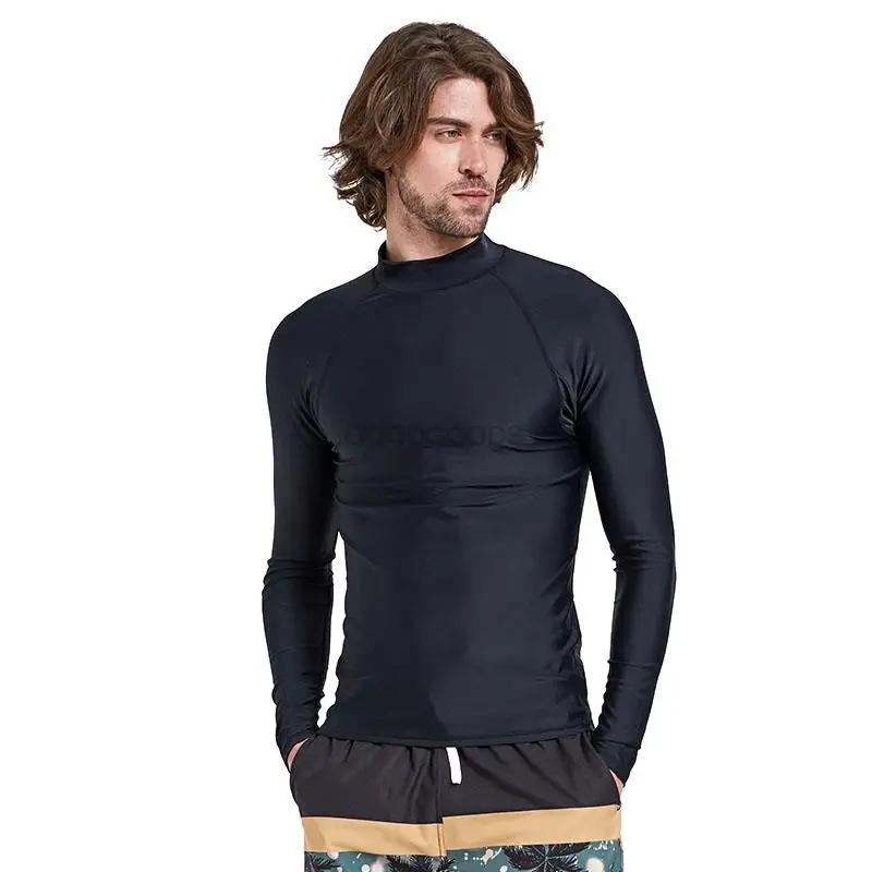 

Sbart Men's Long Sleeve Swimming Training Rash Guard UPF 50+ Sun Protection Skin Rash Guard Long Sleeves Swim Tee Shirt Slim Fit