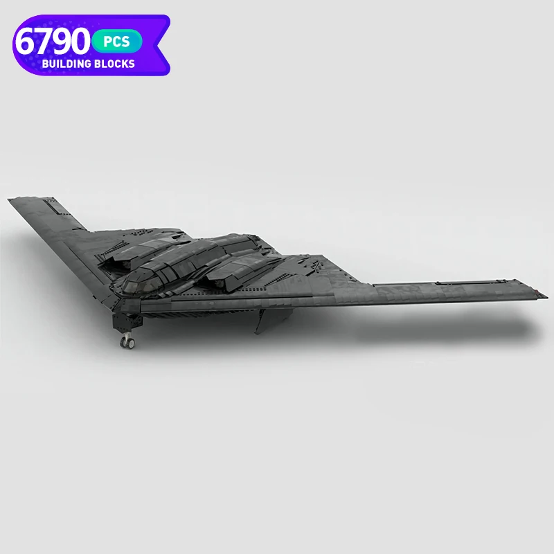

Конструктор Moc B-2 боевой самолет, военное оружие, Сборная модель, черный бомбардировщик, военная игрушка, подарок для детей