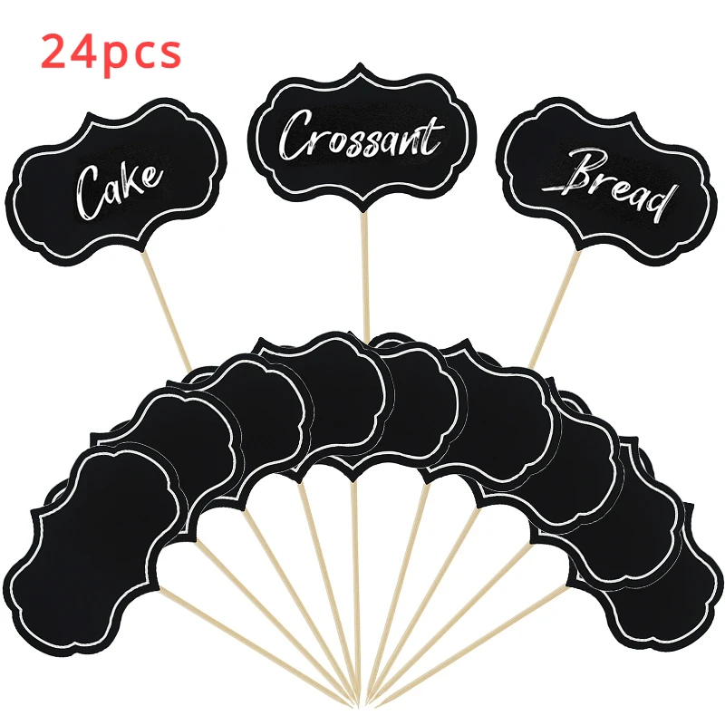 Белая доска для кексов 24 шт. топпер этикетка буфета знаки десерт торт Топпер