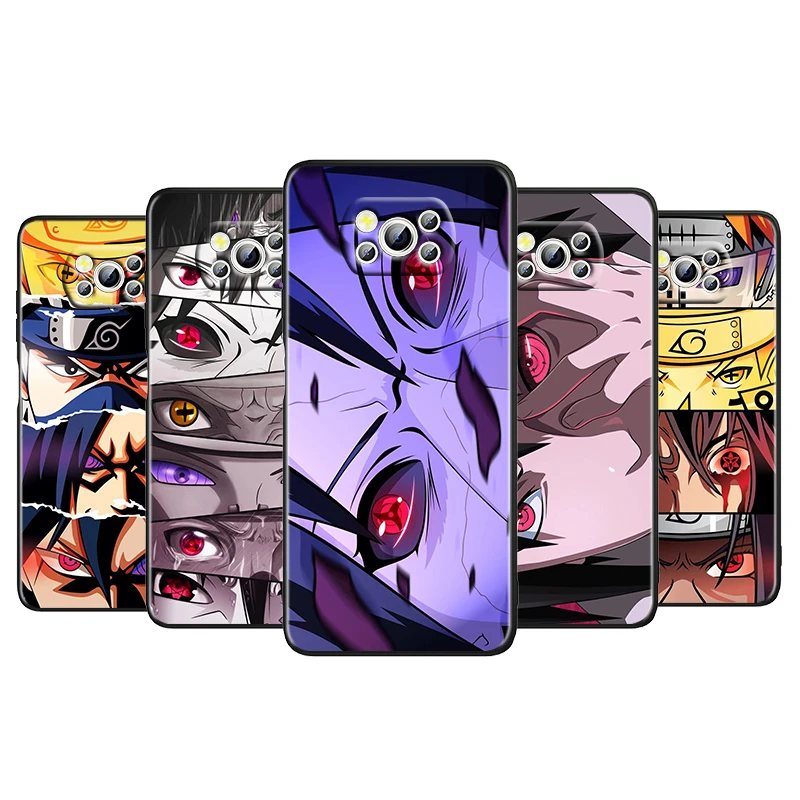 

Naruto Anime Cool Eyes For Xiaomi Poco M4 X4 X3 F3 GT NFC M3 C3 M2 F2 F1 X2 Pro Silicone Soft Black Phone Case Cover Capa Coque