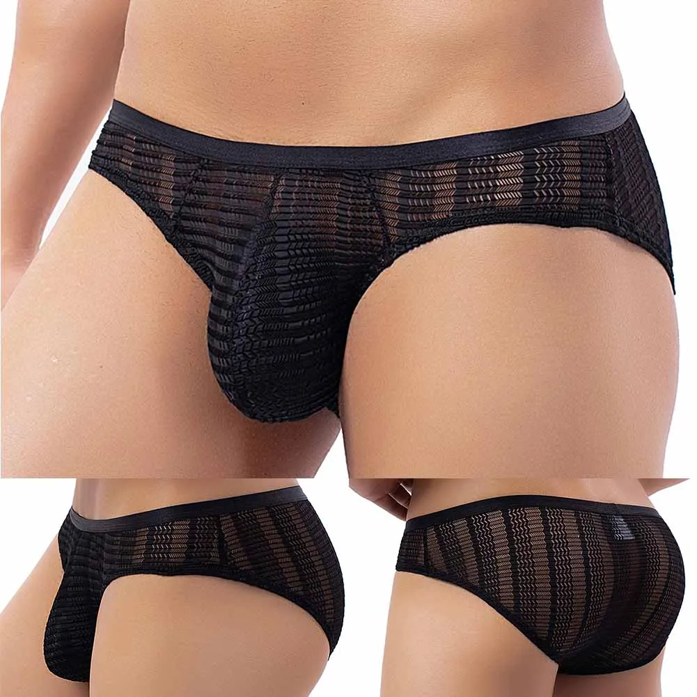 

Men Low-rise Sexy Briefs Underwear Breathable Pouch Underpants See-through Mens Thongs And G Strings Cueca