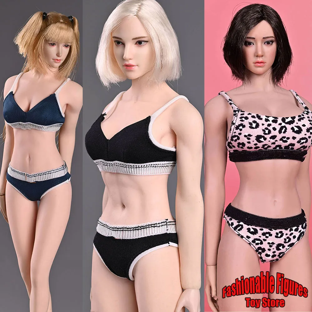 

SAtoys 1/6 Women Soldier Tripod Sports Underwear Crop Tops Sexy Stretch Print Bra Briefs For 12'' Action Figure Body Toys
