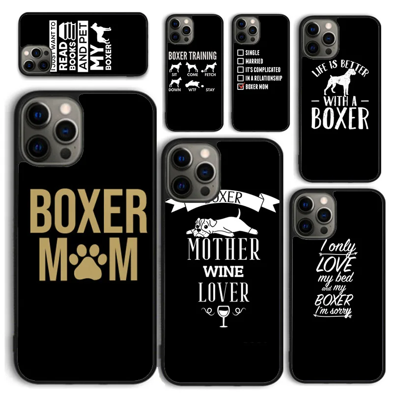 Жизнь лучше с собакой-боксером Чехол для телефона iPhone 16 15 14 12 13 mini PLUS X XS XR 11 PRO MAX