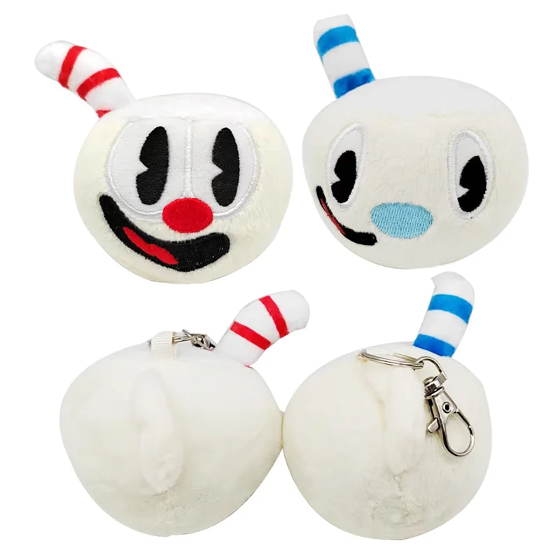 

2pcs/Lot 10cm Game Cuphead Plush Toy Mugman Cuphead Plush Keychains Pendant for Backpack School Bag Wallet Hanging Gifts