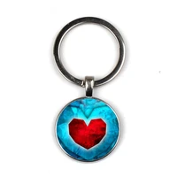 le topkeeping steampunk zelda a heart shaped bright key chain unique handmade glass cabochons supplies craft keychain pendant