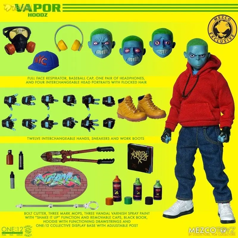 

Original Mezco Toys Vapor Hoodz Rumble Society Action Figure 6Inch ONE:12 Series Collectible figurines Model Toys