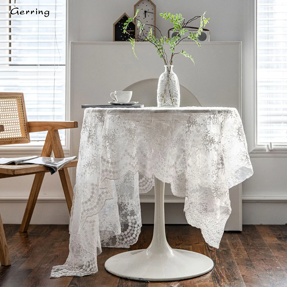 

Gerring Ins Lace Tablecloth Home Dining Table Cloth Cafe Restaurant Checkered Table Cover Simple Decor Party Decoration
