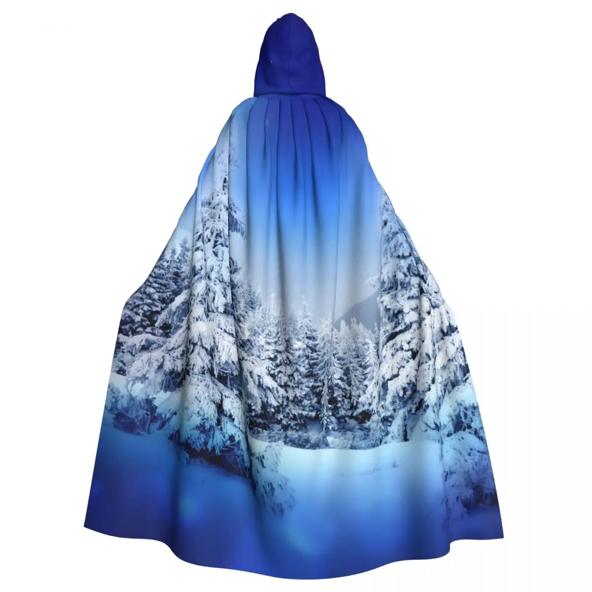 

Hooded Cloak Unisex Cloak with Hood Winter Night In Fairy Snowy Fir Forest With Starry Cloak Vampire Witch Cape Cosplay Costume