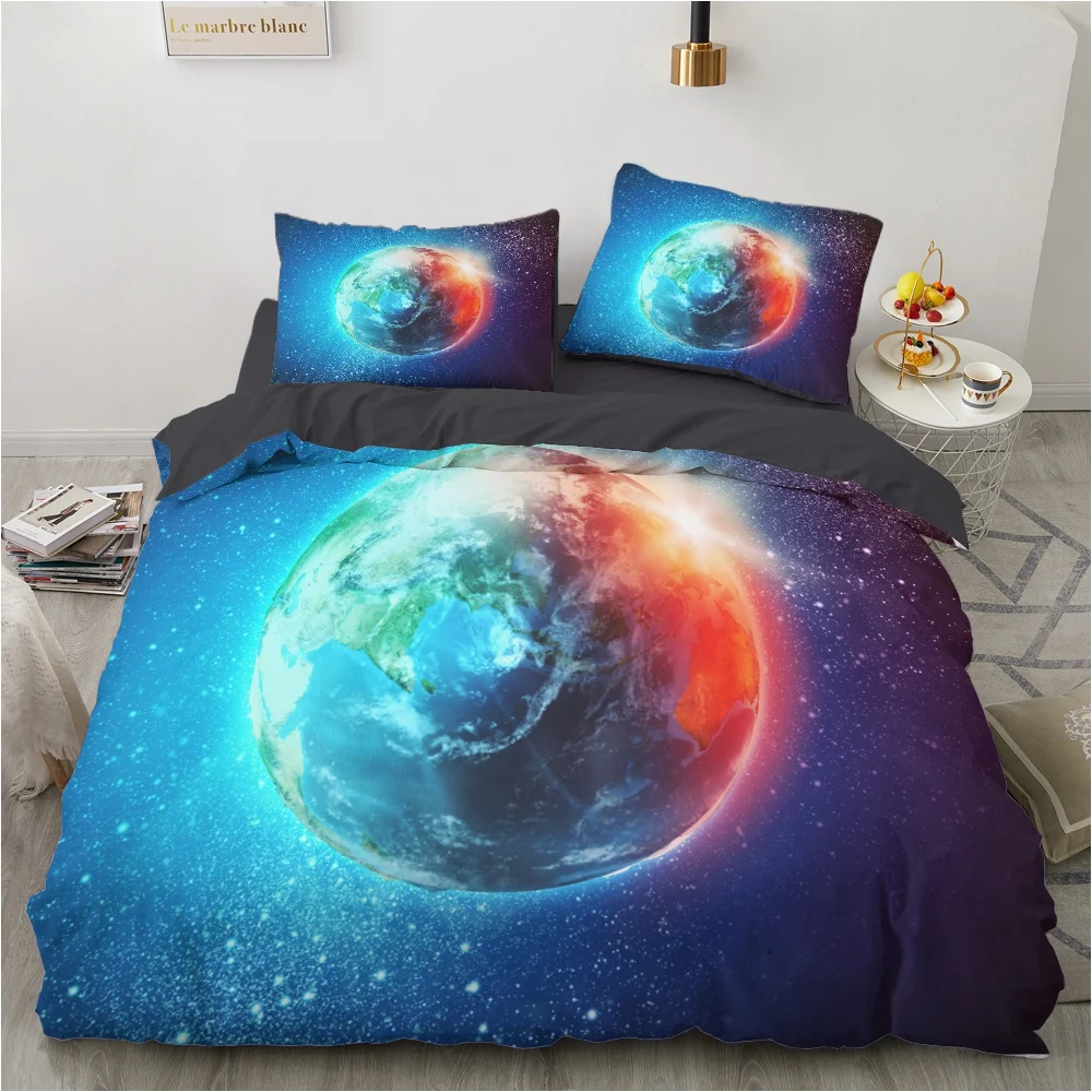 

3D Bedding Set 2/3pcs Universe Outer Space Themed Duvet Cover With Pillowcase Queen Size Home Textiles Luxury New Style Galaxy