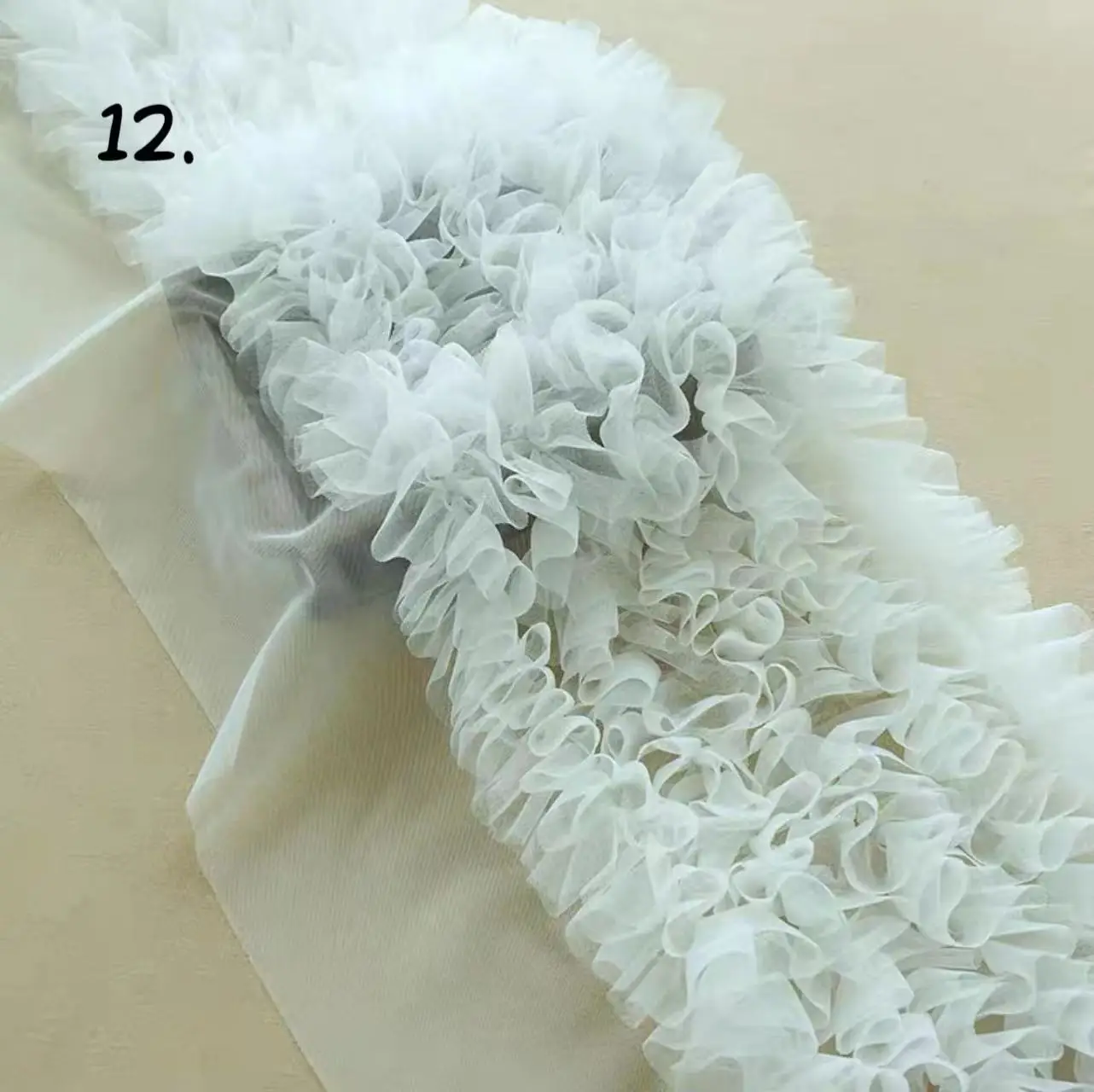 1 ярд голубая сверхплотная гофрированная Тюлевая отделка плиссированная