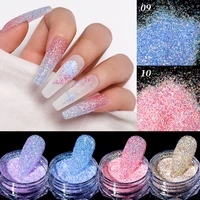 glitter nail aurora sandy sugar powder reflective crystal diamonds powder shinning sequins chrome pigment nail design supplies