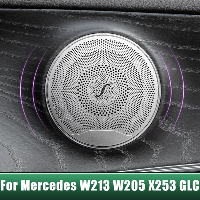

Car Door Speaker Audio Music Stereo Treble Sound Amplifier Horns Trim Cover For Mercedes Benz E C GLC Class W213 W205 X253 AMG