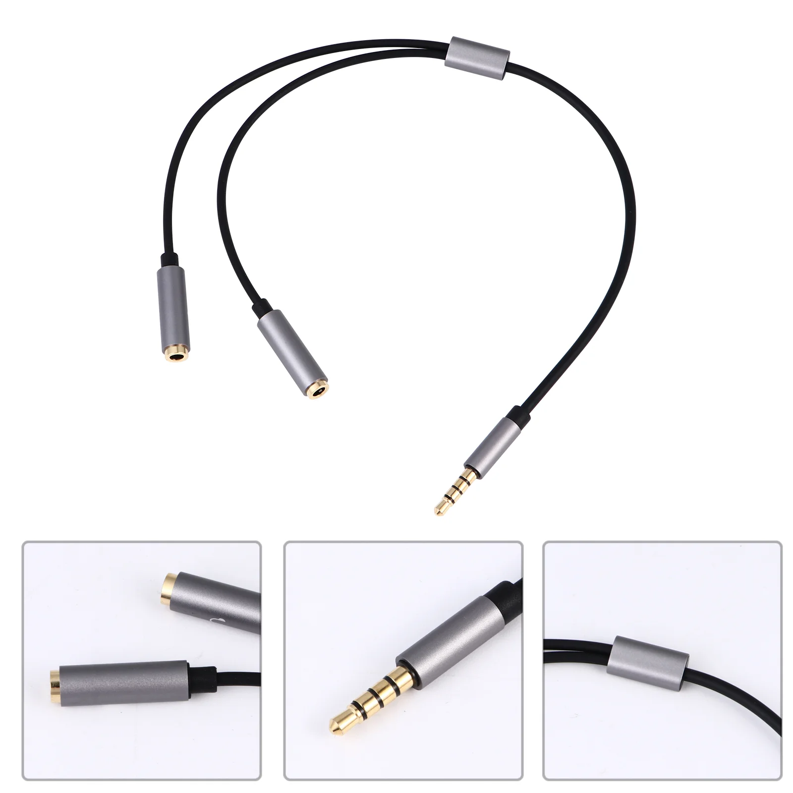 

Splitter Jack Adapter Headphone Cable Audio Headphones Earphone Headset Spliter Computer Aux Usb Stereo Mic 5 Mm Two