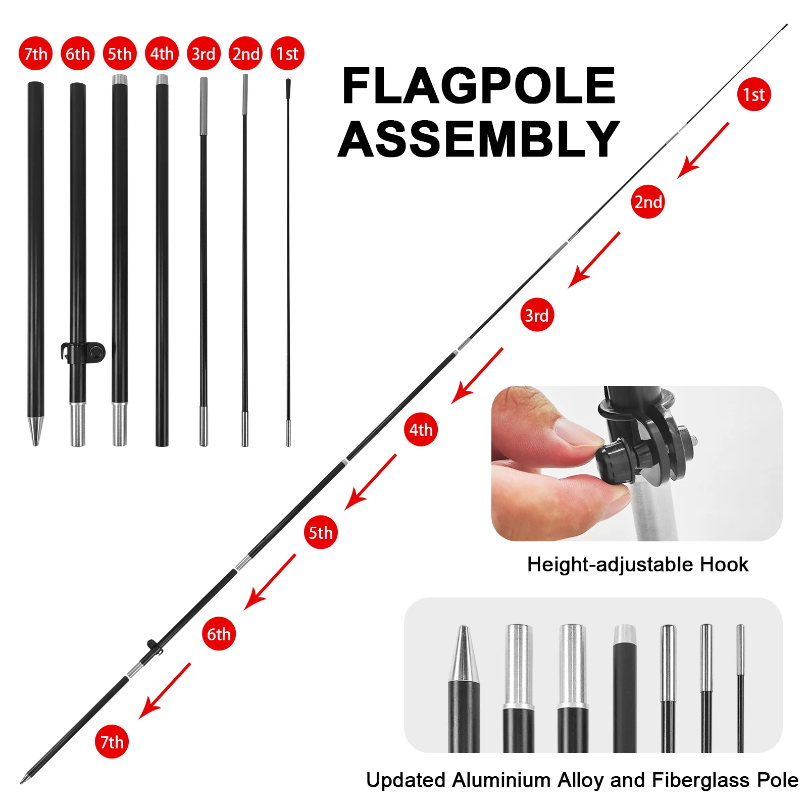 FSFLAG 1 шт. 280 см дизельный флаг с перьями и флагштоком рекламный уличный баннер