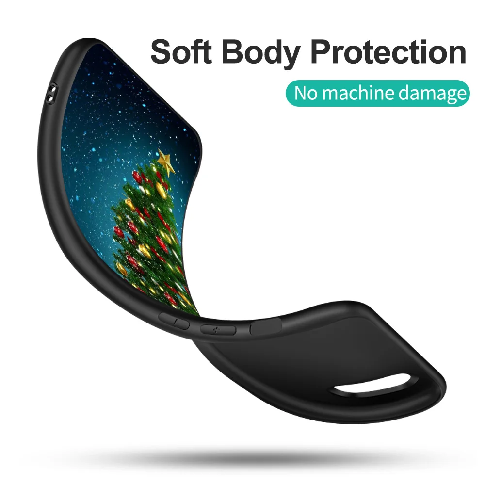 Черный чехол из ТПУ для Samsung Galaxy M53 M13 M62 A12 A22 A22S A32 A42 A52 A52S A72 4g 5g A20S Рождественский