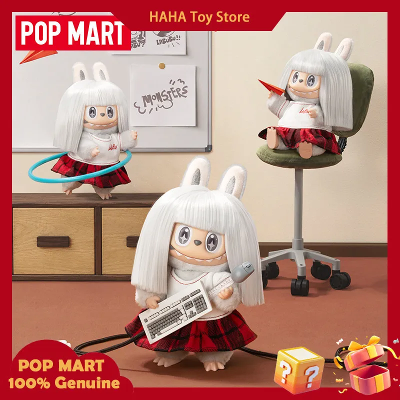 Фото Pop Mart The Monsters Labubu Retro Barber Shop: Виниловая плюшевая подвеска-фигурка в стиле ретро-парикмахерской, коллекционная фигурка, декоративное украшение (слепая коробка) №3