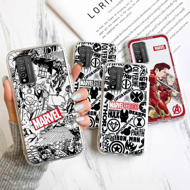 

Marvel Iron Man Avengers Art Transparent Phone Case For OPPO Reno 9 8 7 6 5 4 2 Z Lite Pro SE 5G Silicone Funda Capa Cover