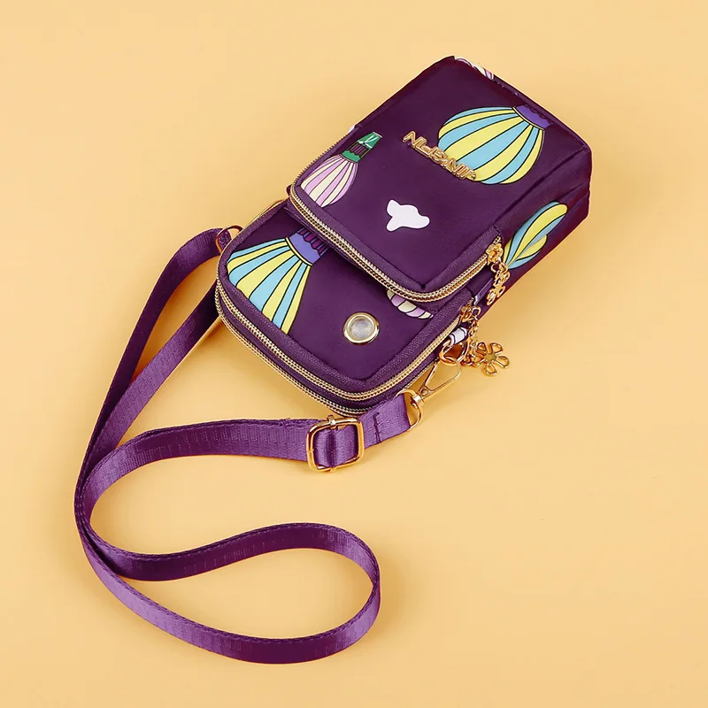 New Balloon Mobile Phone Crossbody Bags for Women Fashion Women Shoulder Bag Cell Phone Pouch with Headphone Plug 3 Layer Wallet