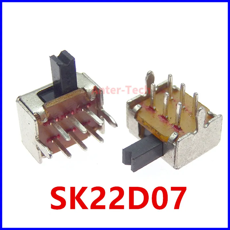 

Переключатель SK22D07VG2/3/4/5 мм 2P2T, 6 контактов, ручка высотой 4 мм, 2 мм, фотоэлементы, 10 шт.