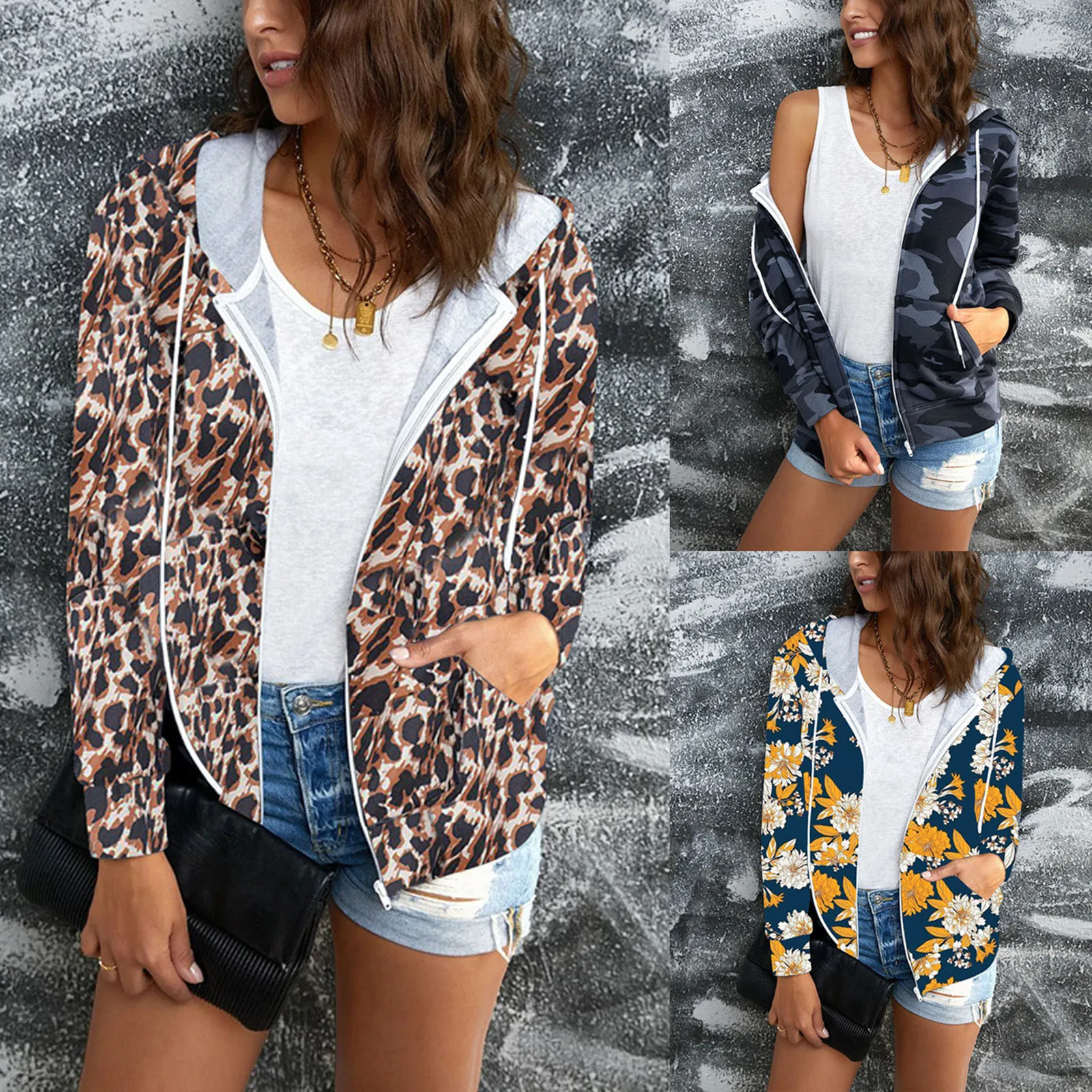 

Женская толстовка с капюшоном, Повседневная камуфляжная кофта с длинным рукавом