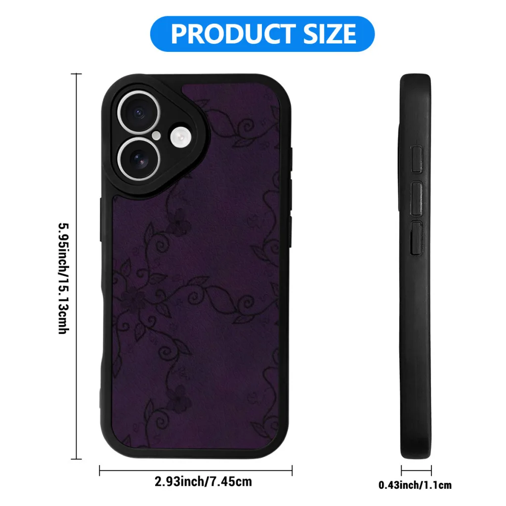 Чехол для телефона iPhone 16 Pro Max Plus силиконовый чехол кожи Whimsigoth фиолетовые лозы