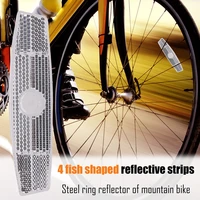 4pcs bike spoke reflector mountain bike fish shaped steel rim spoke reflectors bicycle wheel rim reflective light cycling parts