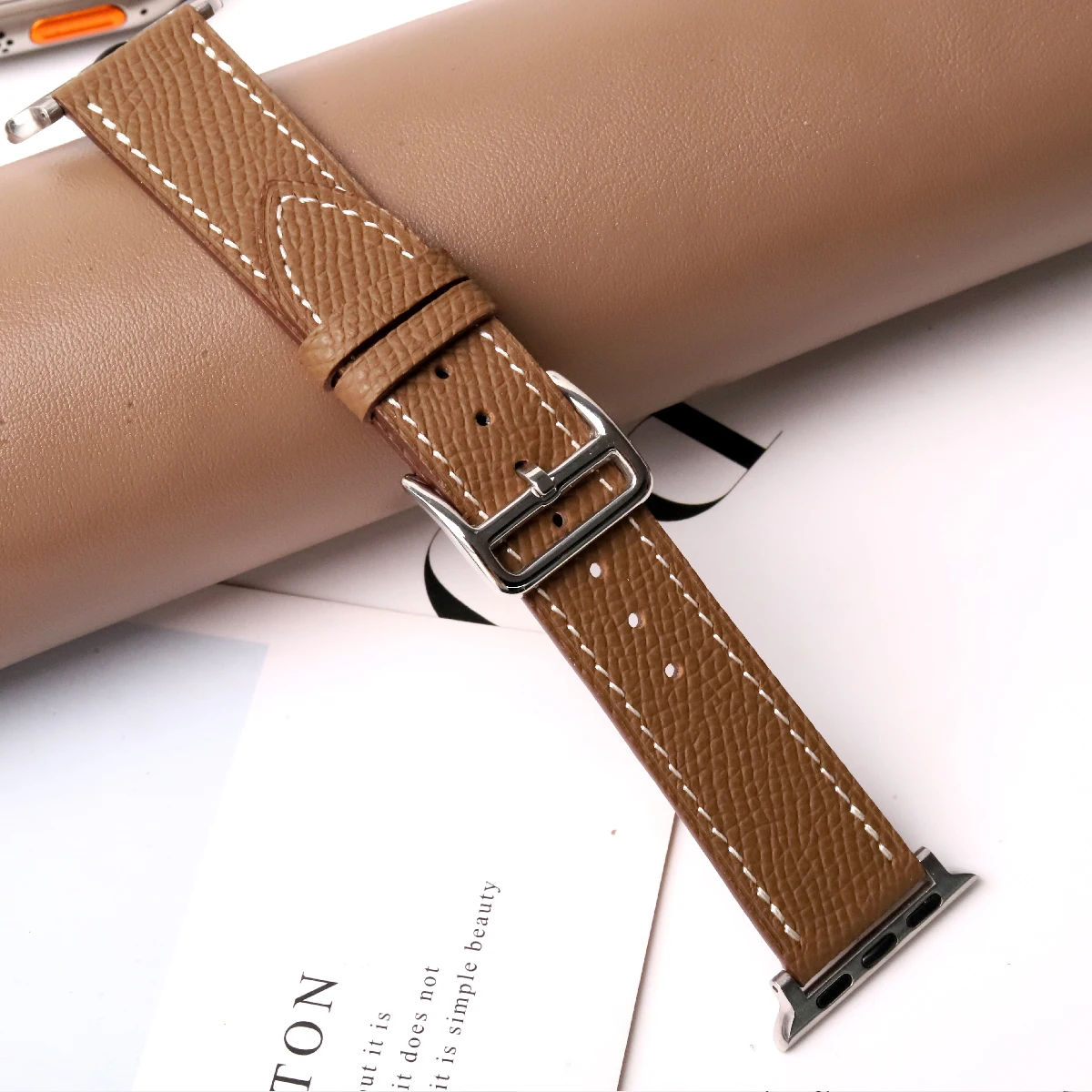 Фото Ремешок Be подходит для apple Watch, мягкий кожаный ремешок для Apple Watch 9/8 Ultra2/1 49 мм 45 мм 41 мм 38 мм 44 мм с козьей икрой №4
