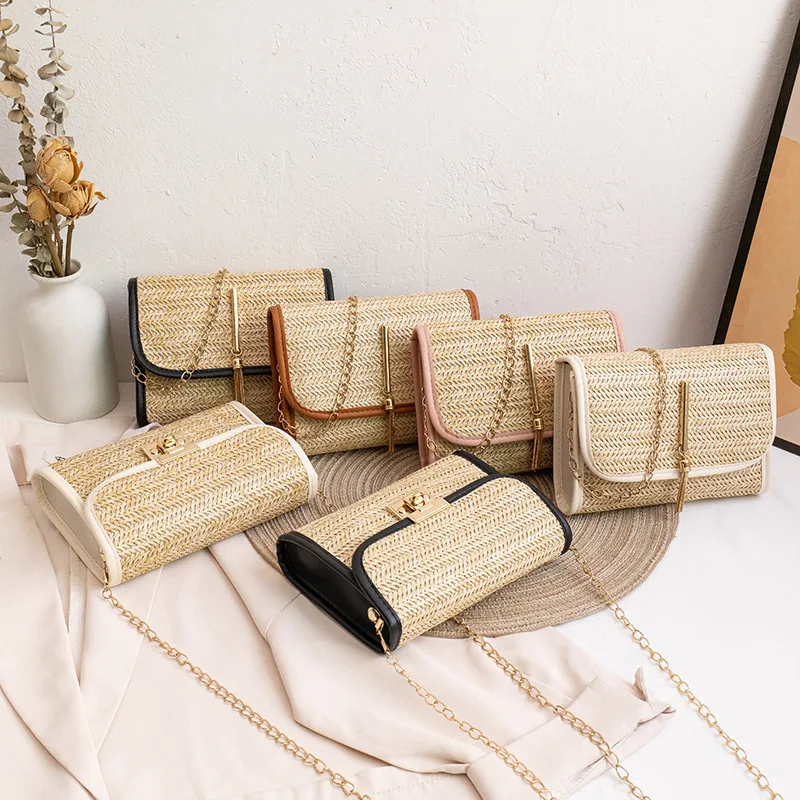 

Girls Mobile Phone Bag 2023 New Women's Summer Woven Messenger Straw Bag Small Square Bag Fashion Bag