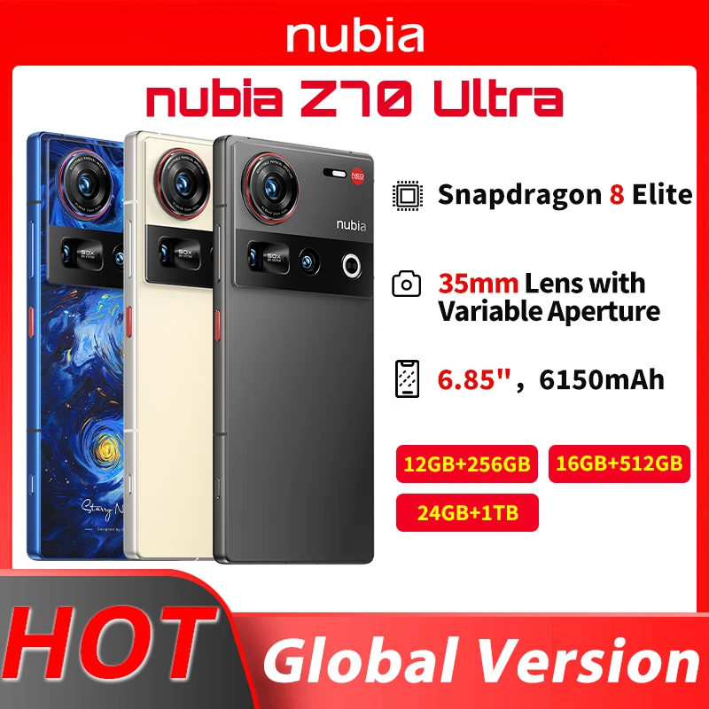 Смартфон Nubia Z70 Ultra Starry Night 12/256ГБ 16/512ГБ 24/1ТБ global