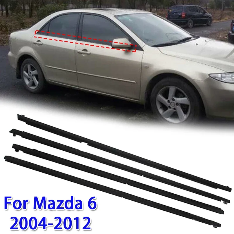 

4 шт., герметичная полоса для окон автомобиля, пленка для бокового окна для Mazda 6 2004-2012