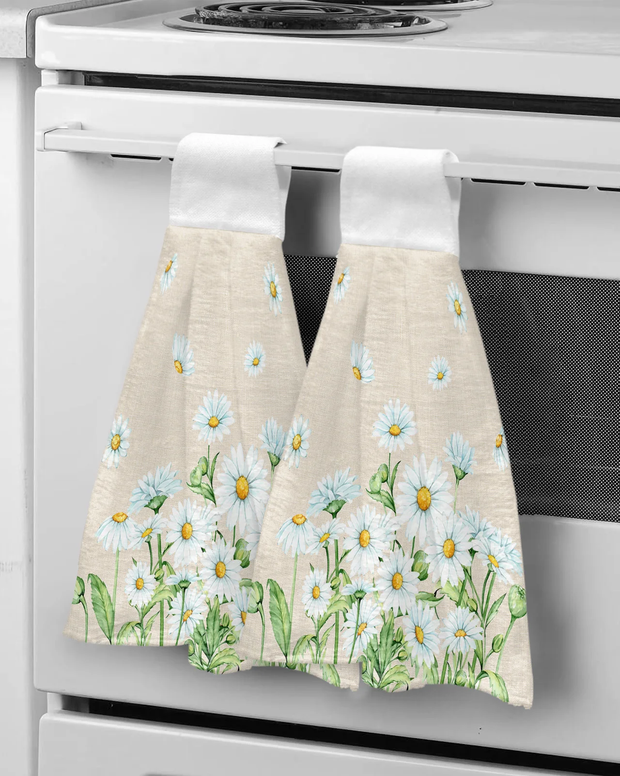 

Summer Flowers Daisies Watercolor Hand Towel for Bathroom Kitchen Absorbent Hanging Towels Microfiber Soft Kids Handkerchief