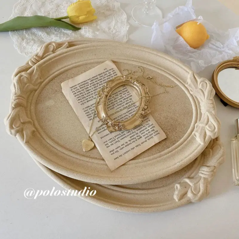 

Ornament Tray ins Wind Log Bow Plate Living Room Coffee Table Fruit Plate Fruit Pot Wedding Dessert Table Decor Tray