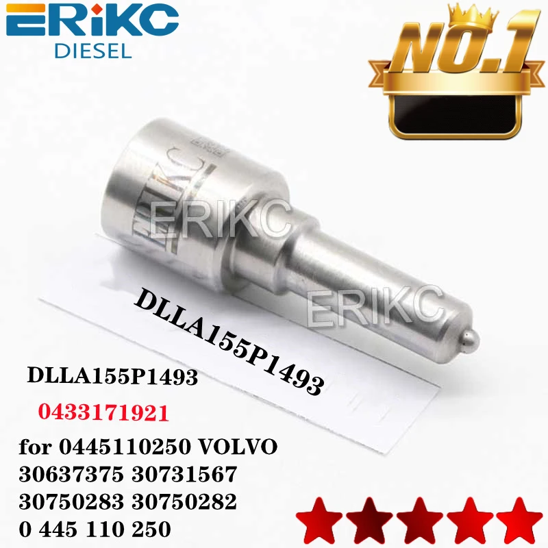Форсунка для распыления топлива ERIKC DLLA155P1493 0 433 171 921 0445110250 VOLVO 30637375 30731567 30750283 30750282 445