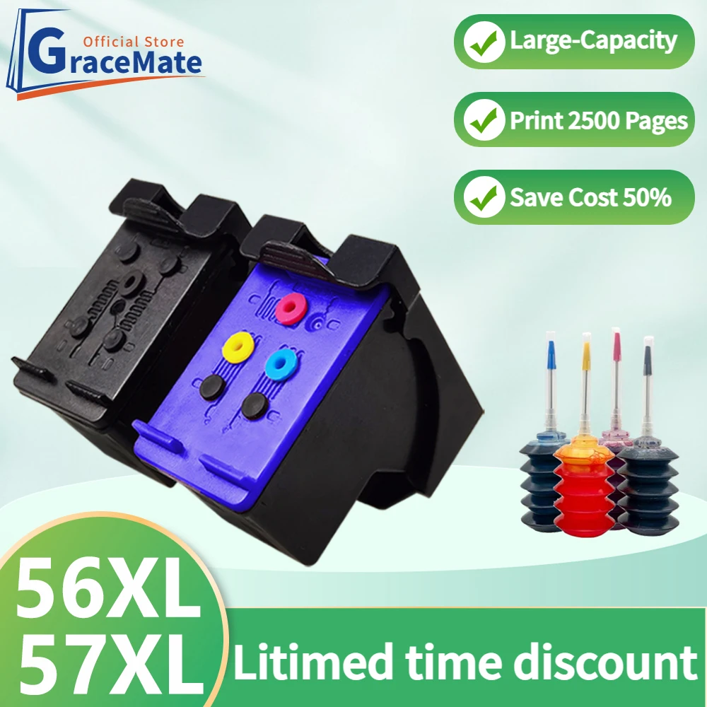 

56XL 57XL Ink Cartridge Compatible for hp 56 57 hp56 hp57 PSC 4200 1110 1205 1210 1215 1219 1315 1340 1350 2210 2410 Deskjet 450