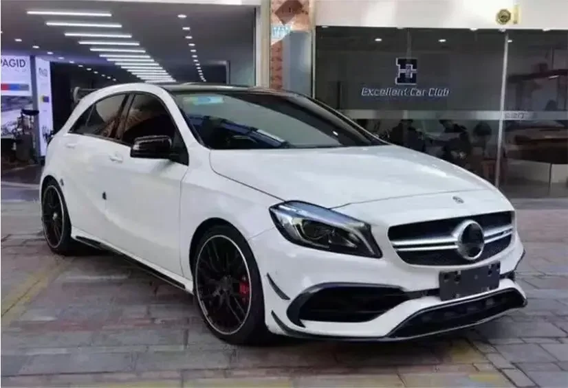 Настоящее углеродное волокно передний бампер спойлер для губ крышка Mercedes-Benz A Class