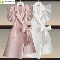 fashion skirt 2022 new korean light luxury small fragrance slim fit age reduced ruffle womens dress spring and summer style