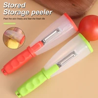 multifunctional storage fruit vegetable peeler with plastic storage box peeling apple supplies household peeling knife