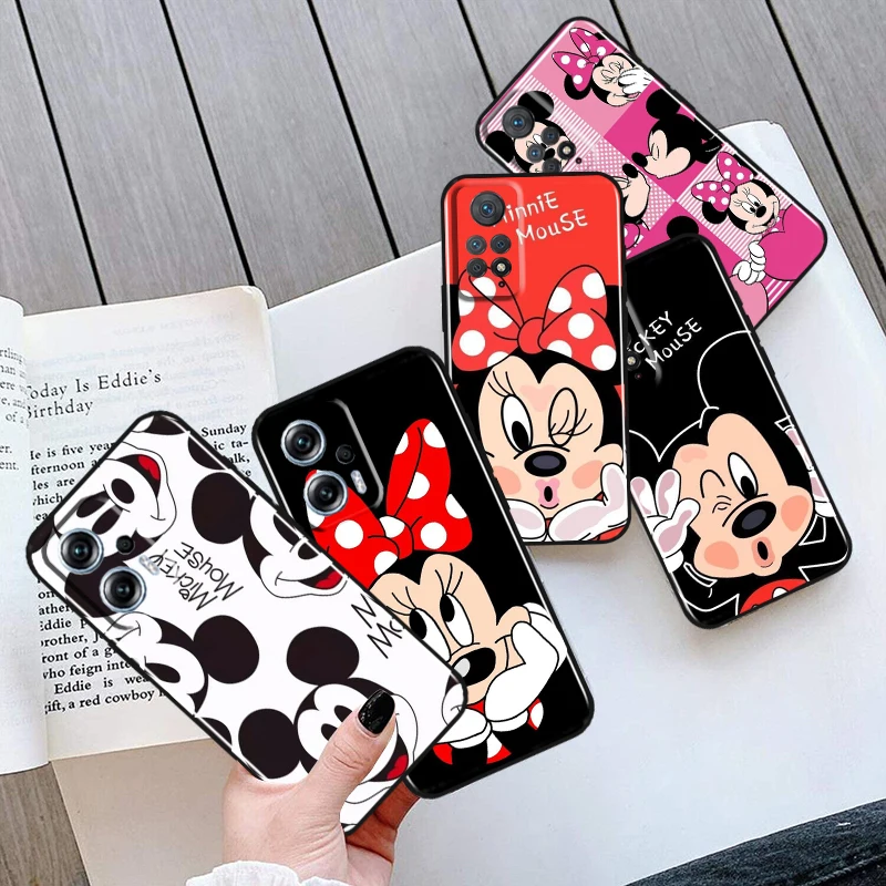 

Mickey and Minne BFF For Xiaomi Redmi Note 12 11 11T 10 9 8 7 6 5 4 Pro 5G 4G Silicone Soft Shockproof Black Phone Case Fundas