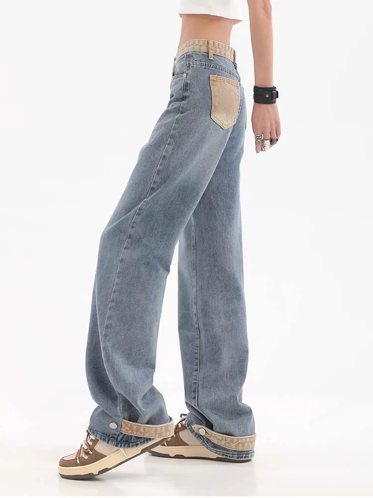 High Waist Baggy Jeans Women Casual Straight Leg Loose Pants Y2k Jean Fashion Comfy Wash Wide Leg Streetwear Trousers