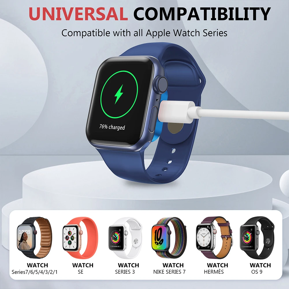 

2 в 1, беспроводное зарядное устройство с карабином для Apple Watch Ultra 49 мм/8 7 6