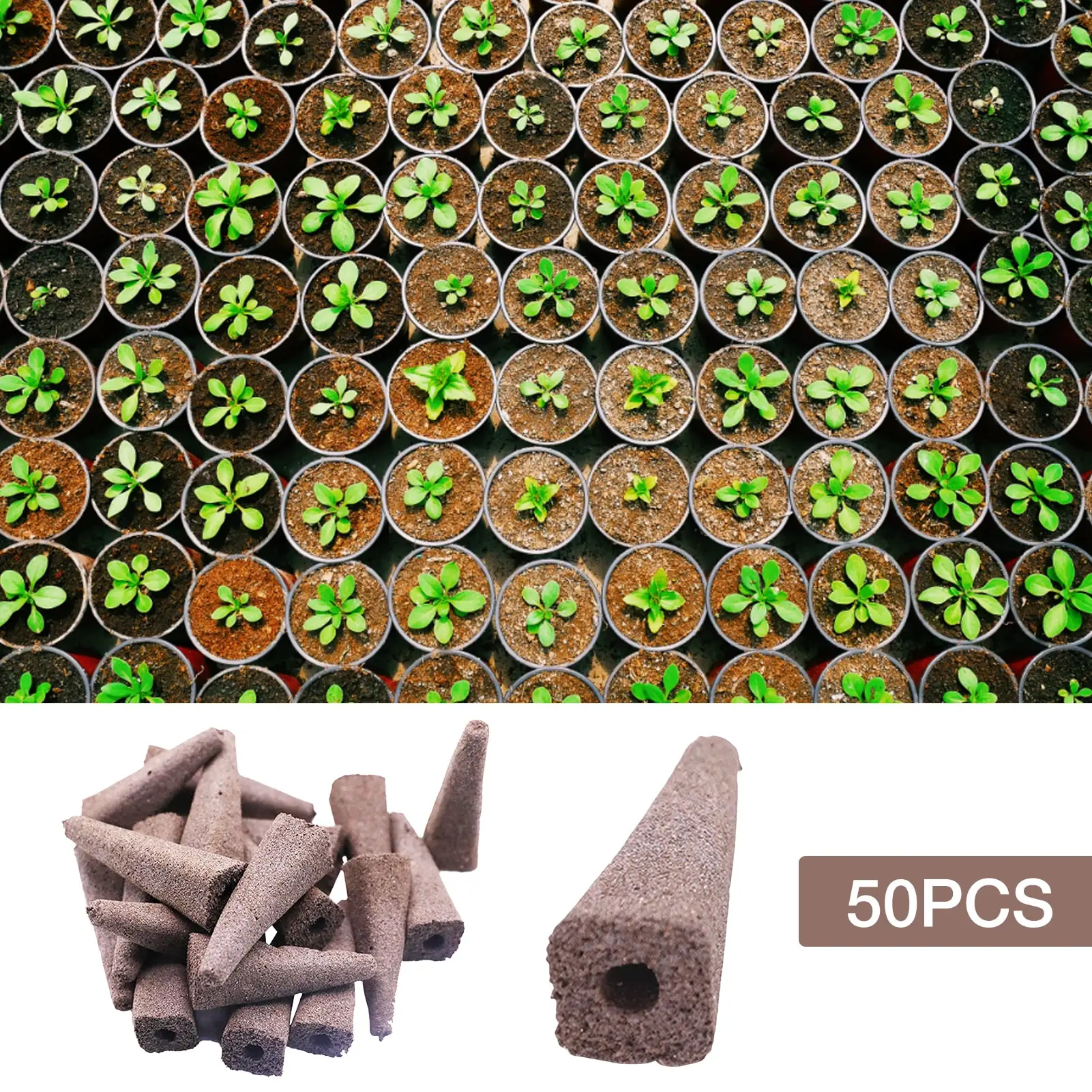 

50pcs Grow Sponges Seed Starter Pods Garden Planting Replacement Root Growth Sponges Plug Seed Hydroponic Growing