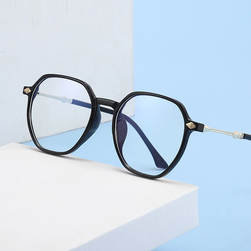 

YW GAIRU Women Oversized Blue Light Blocking Myopia Glasses Fashion Computer Anti Myopia Solid Color Full Frame Eyeglasses