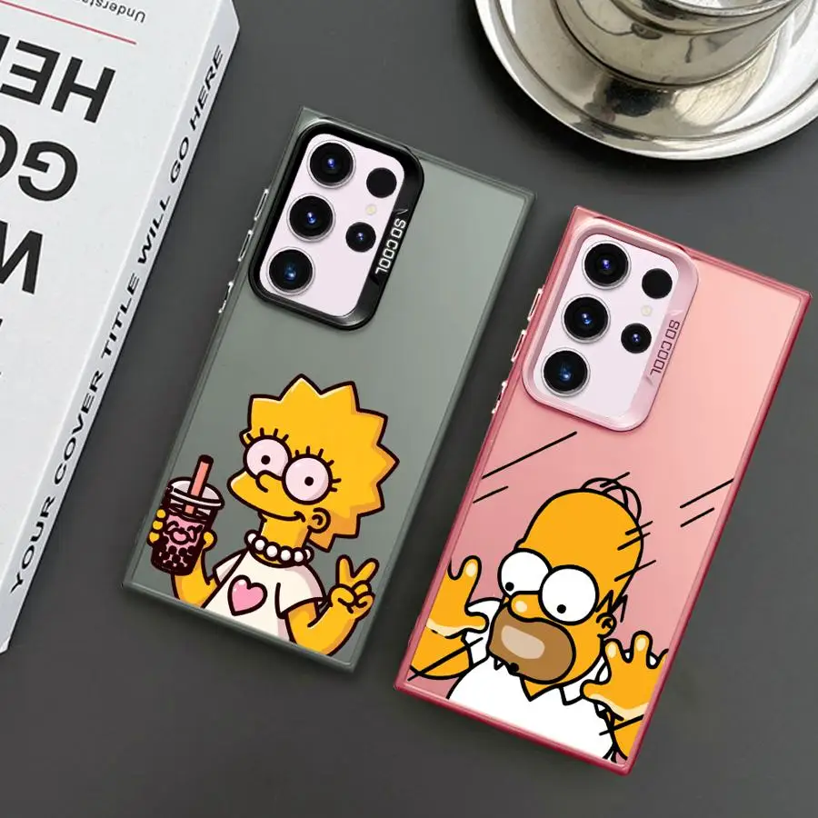 Чехол для телефона с рисунком S-Simpsons Samsung Galaxy S24 Ultra S25 Plus S23 S22 S21 FE S20 Note 20 роскошный
